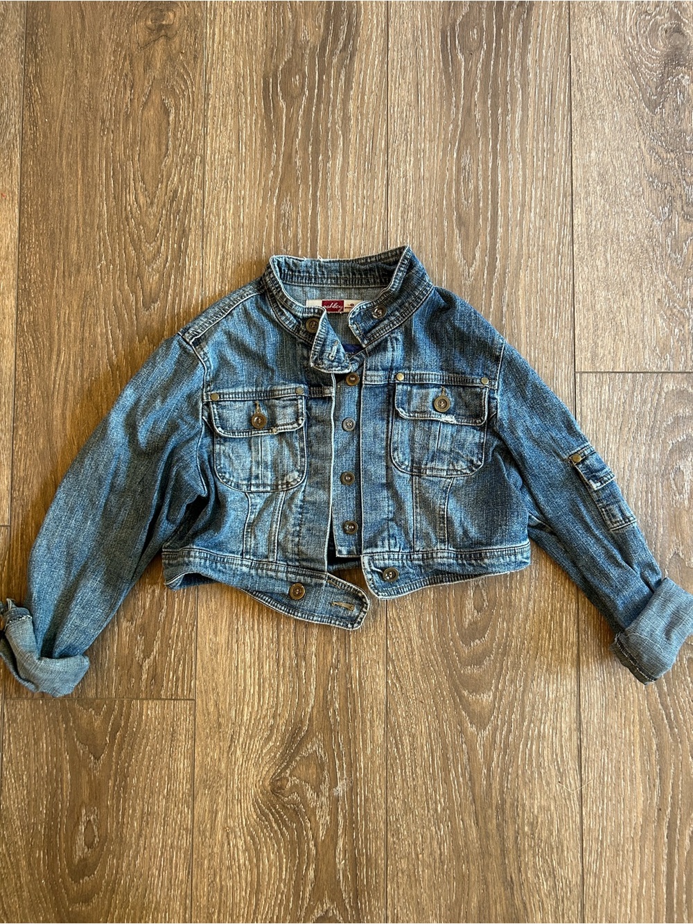 Ashley By 26 International Girls' Cropped Denim Jacket - Blue